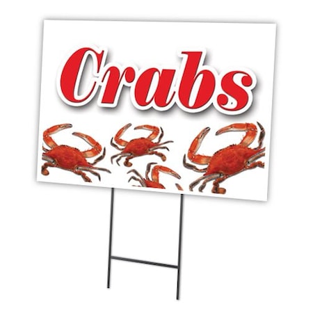 Signmission Crabs Yard Sign & Stake outdoor plastic coroplast window, C-1216 Crabs C-1216 Crabs